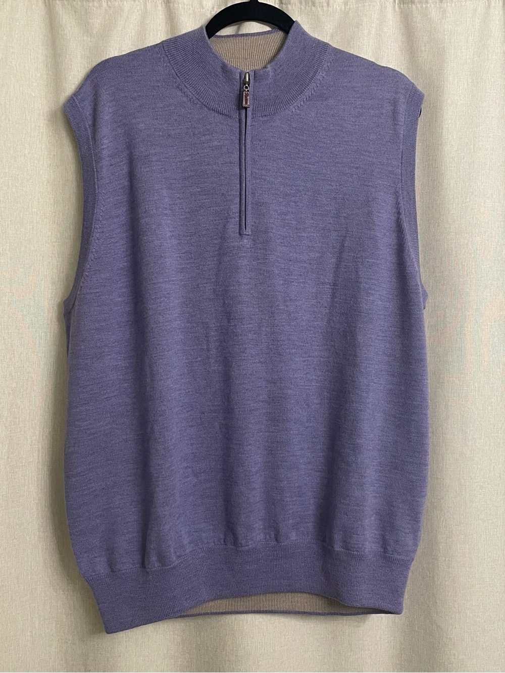 Peter Millar Men’s XL 100% Merino Wool Quarter Zip Sweater Vest Purple